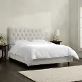 543BEDVLVLGHGR Julia Velvet Light Gray Tufted King Upholstered Bed - Skyline Furniture