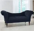 6006VLVINK Edith Navy Blue Velvet Tufted Lounge Chaise - Skyline Furniture