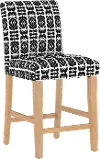 63-7NATOSLBLBLK Jennifer Black Upholstered Counter Height Stool - Skyline Furniture