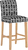 63-8NATOSLBLBLK Jennifer Black Upholstered Bar Stool - Skyline Furniture