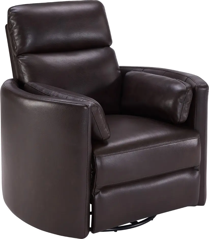 McCartney Brown Leather-Match Power Glider Swivel Recliner-3