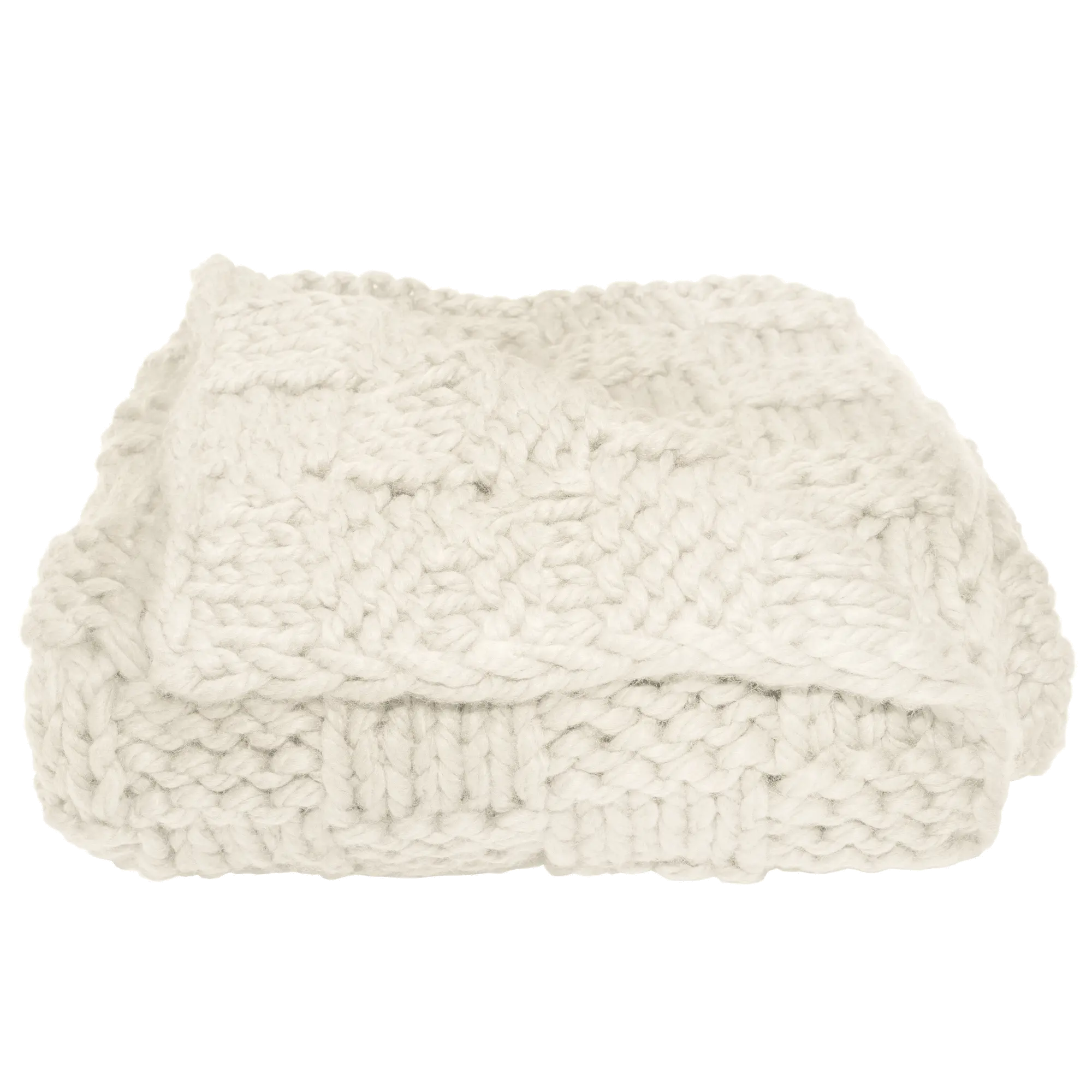 Natural Chess Knit Throw Blanket-1