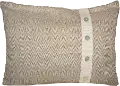 Cream and Taupe Herringbone Standard Size Pillow Shams (Set of 2)