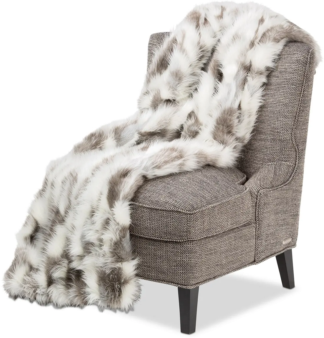 Gray and White Throw Blanket-1