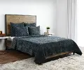 Green Velvet King 3 Piece Bedding Collection - Bari