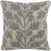 Natural and Green Embroidered Albur Bay Throw Pillow