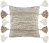 Natural and Ivory Elan Throw Pillow with Tassels