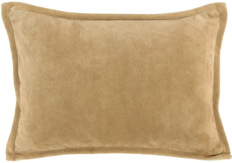 Suede Tan Rabun Throw Pillow