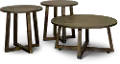 Industrial Dark Brown Table Group, Set of 3