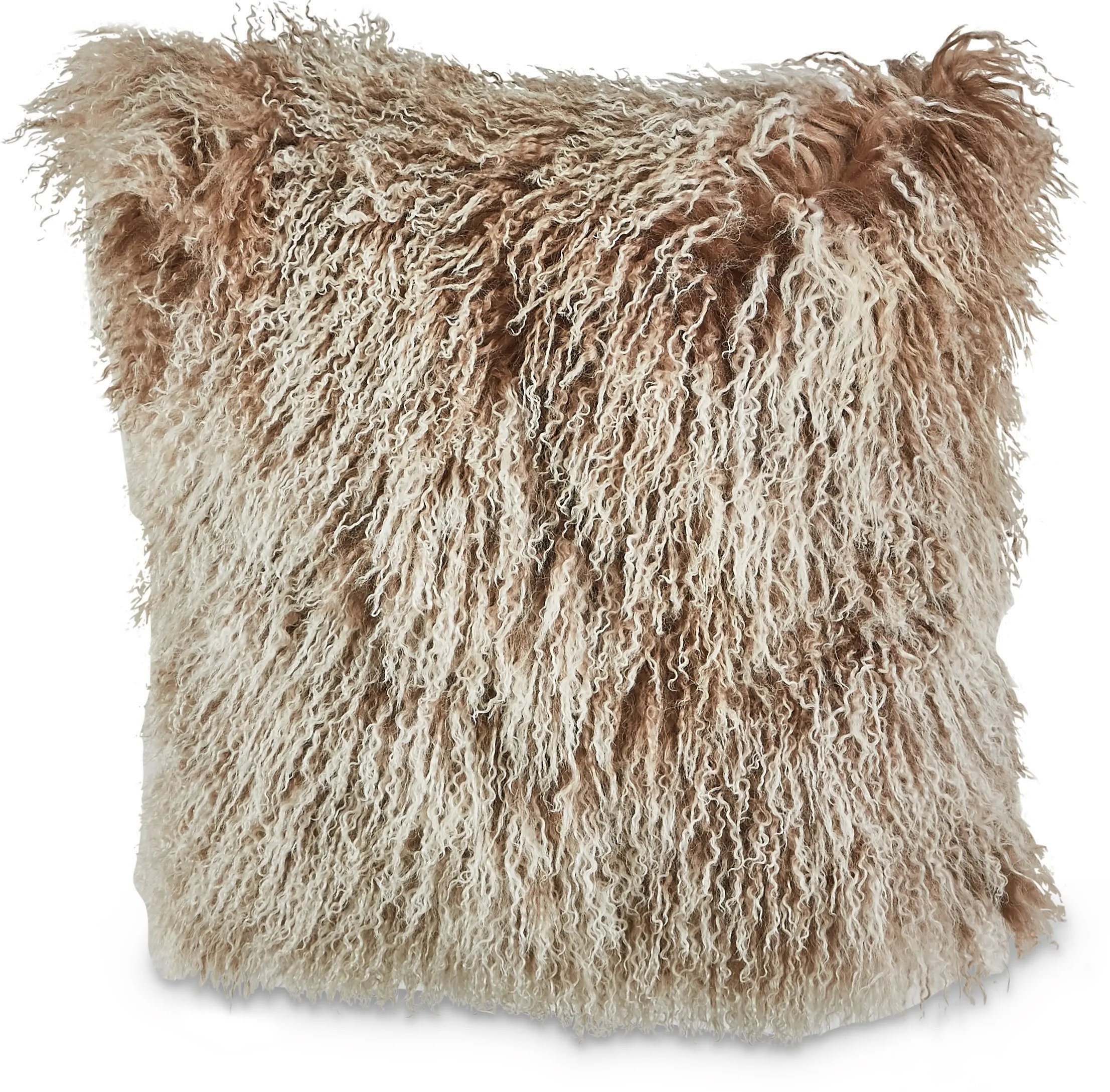 18 Inch Light Brown Blond Tipped Throw Pillow - Lucas-1