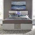 946-BR/PANELBED6/6 Mirage White King Bed with LED Lighting