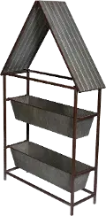 Two Tiered Metal Planter Boxes with Roof
