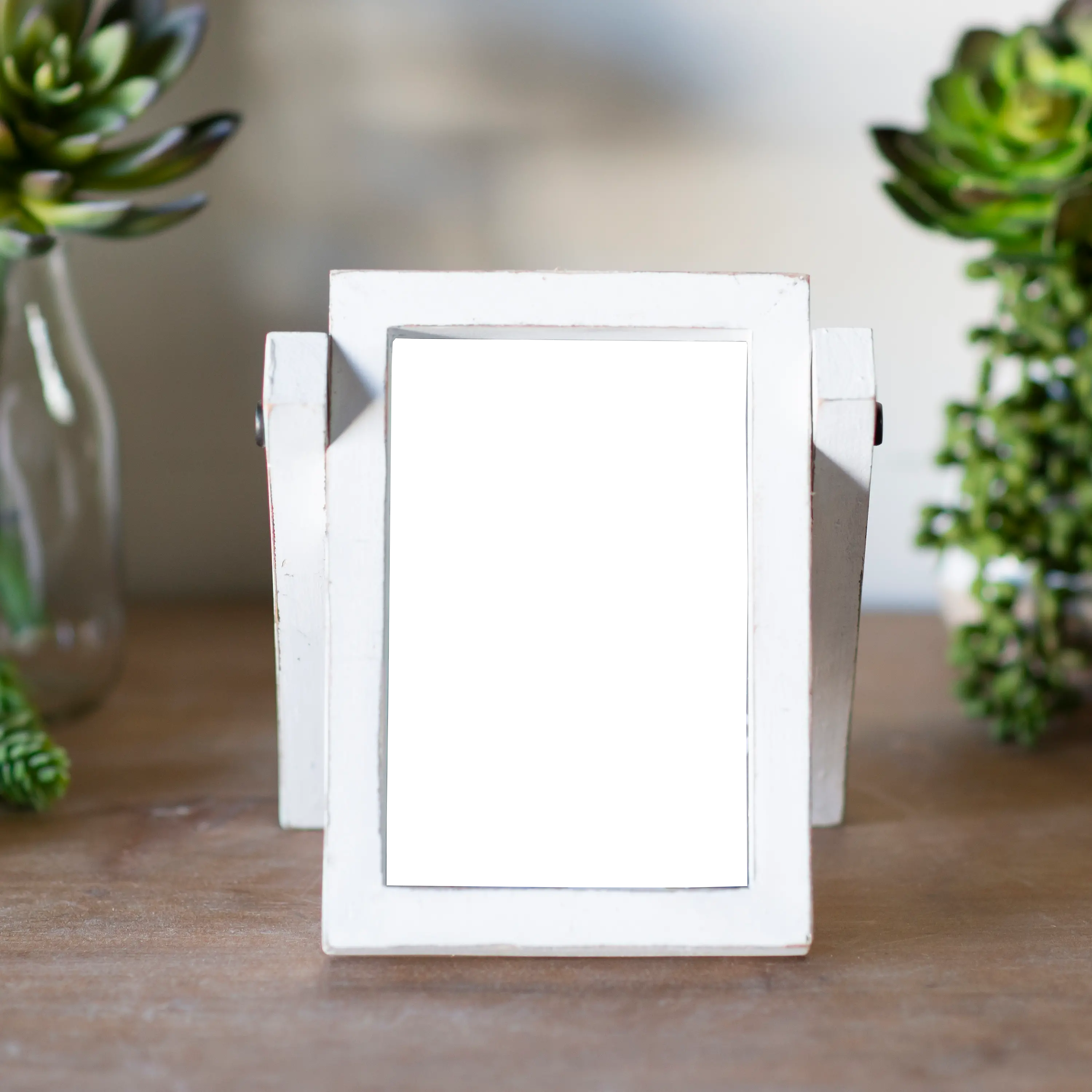 White Wood Picture Frame with Built in Easel-3