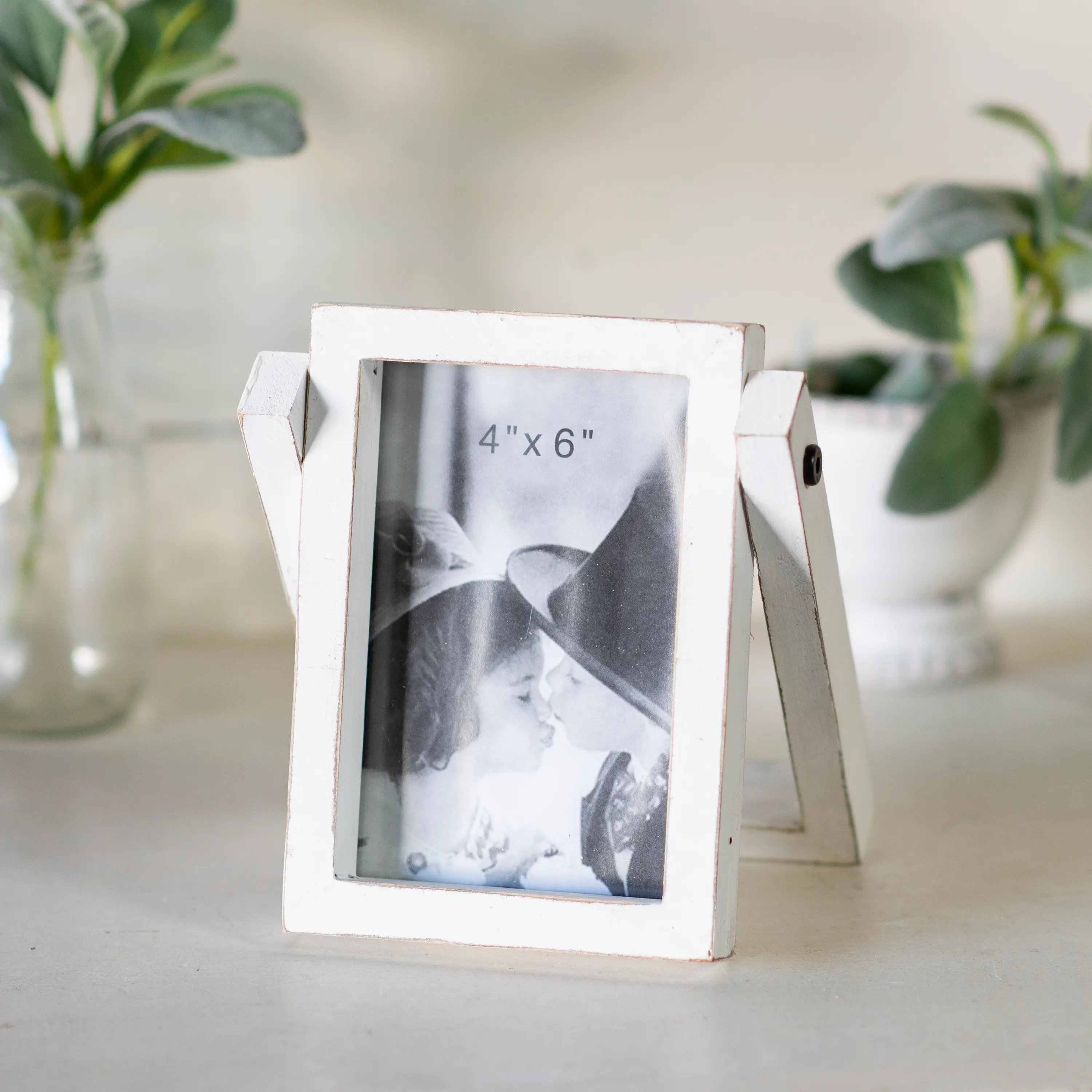 White Wood Picture Frame with Built in Easel-4