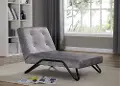 Gray Faux Leather Flip Out Lounge Chair