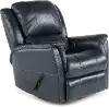 Nadi Ocean Blue Leather-Match Swivel Glider Recliner