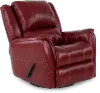 Nadi Red Leather-Match Swivel Glider Recliner