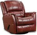 Nadi Red Leather-Match Swivel Glider Recliner
