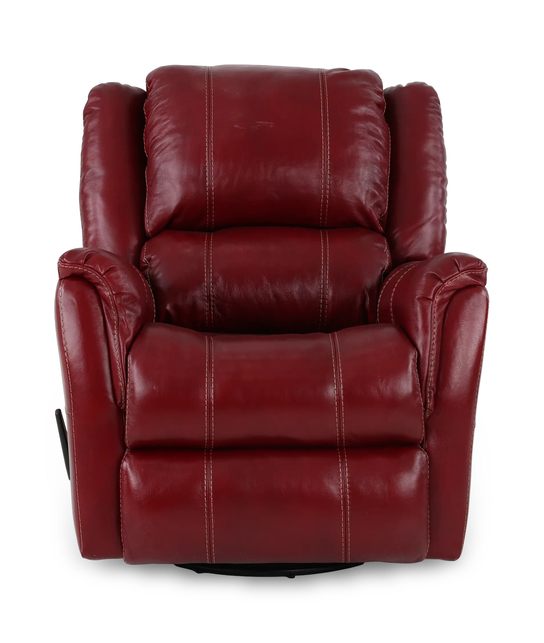 Nadi Red Leather-Match Swivel Glider Recliner-4