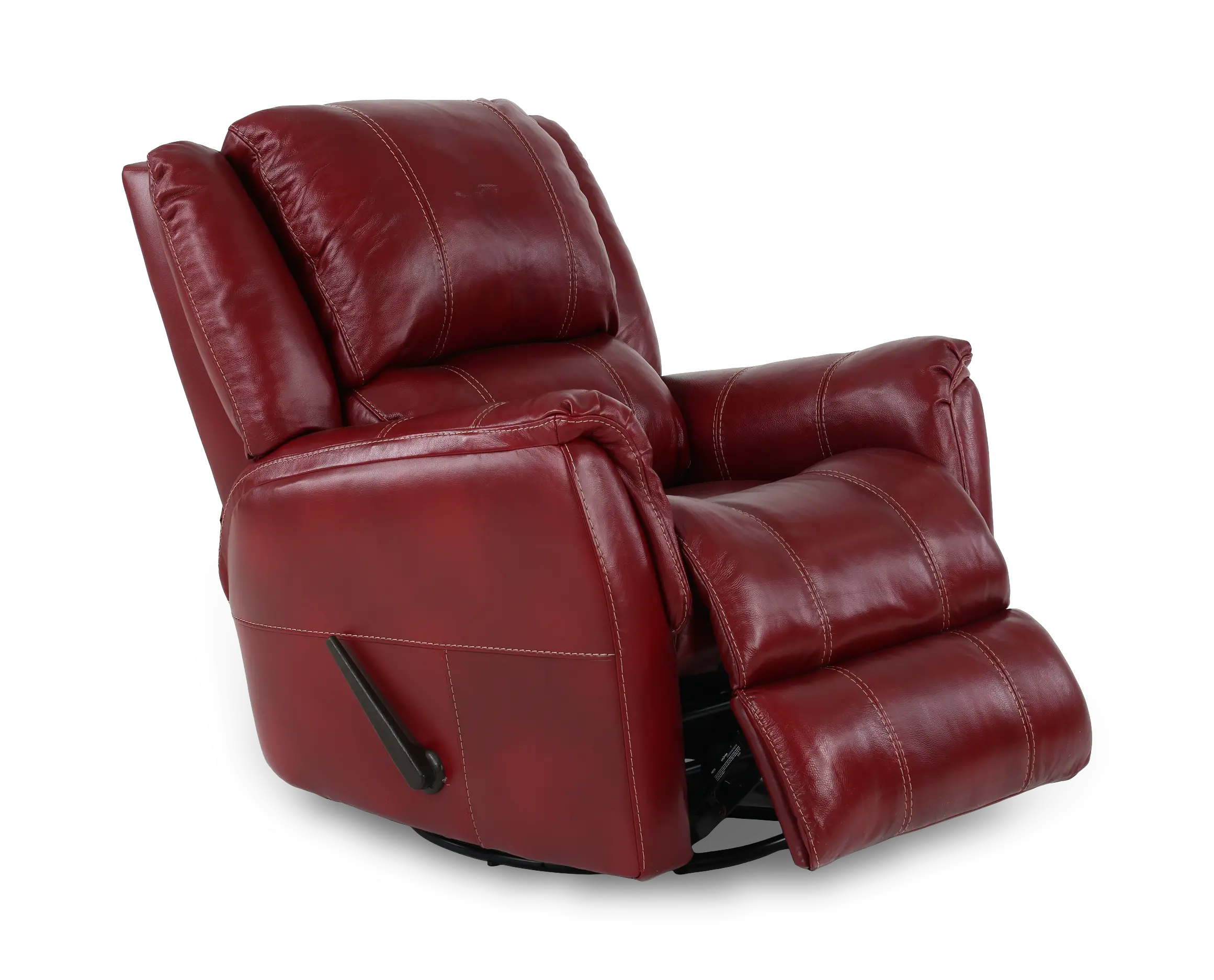 Nadi Red Leather-Match Swivel Glider Recliner-5