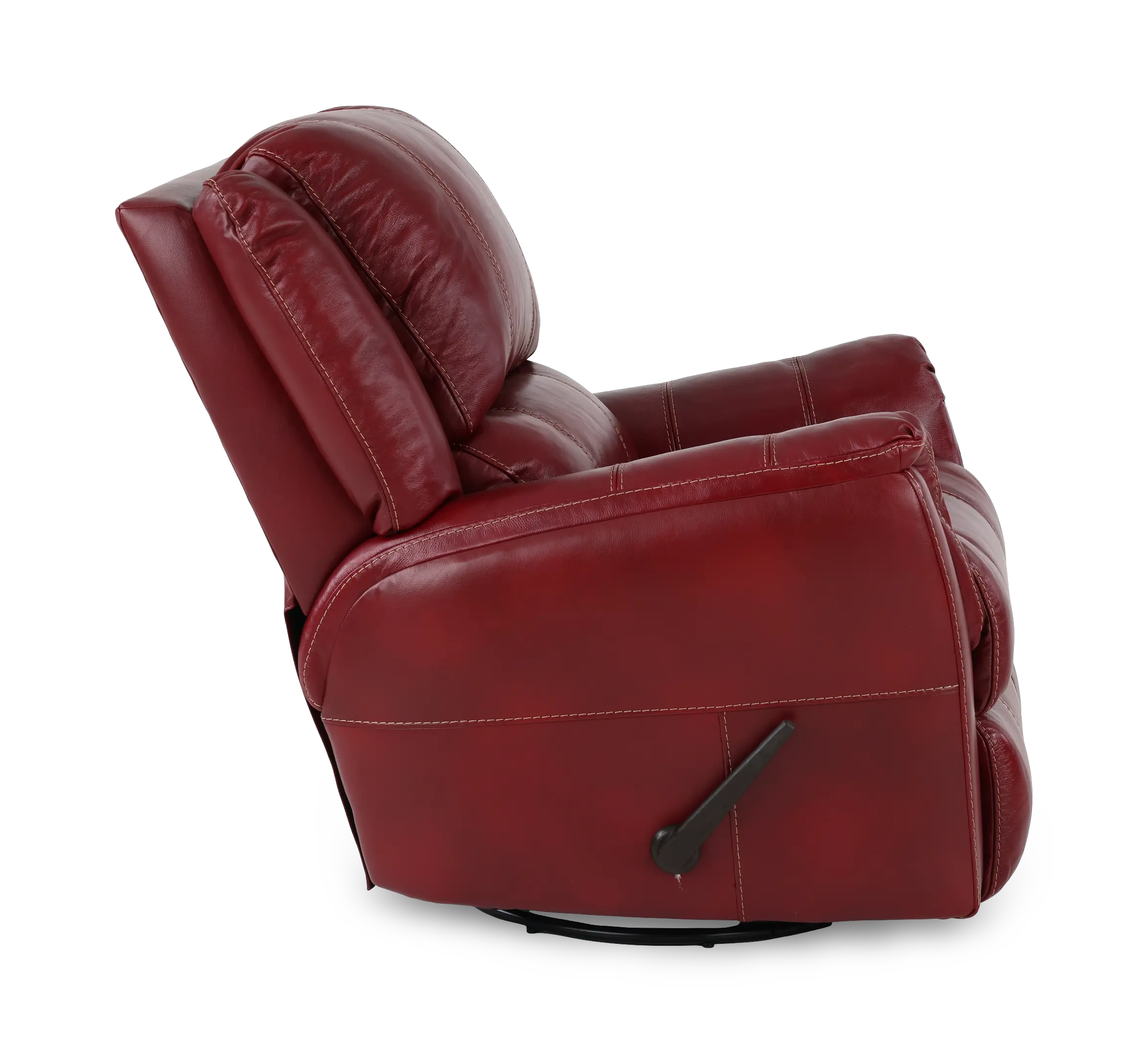 Nadi Red Leather-Match Swivel Glider Recliner-6
