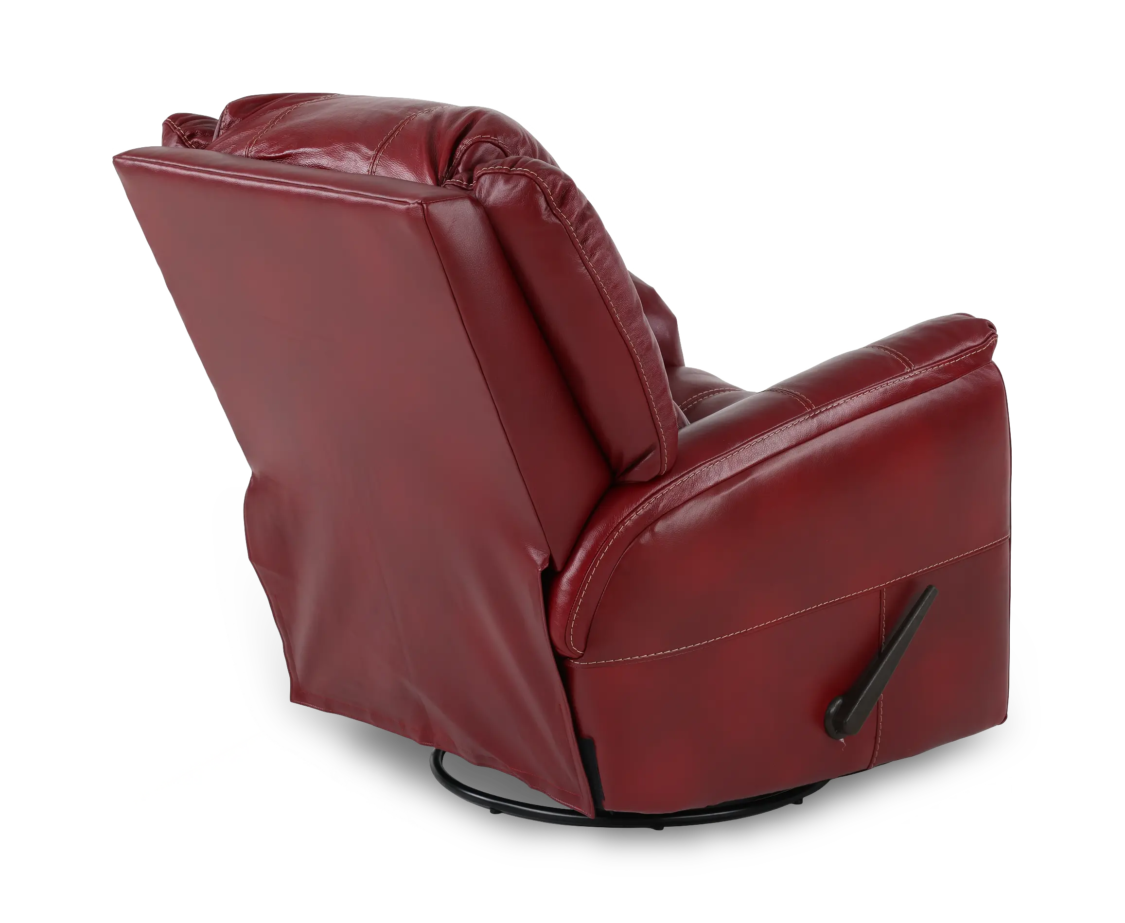 Nadi Red Leather-Match Swivel Glider Recliner-7