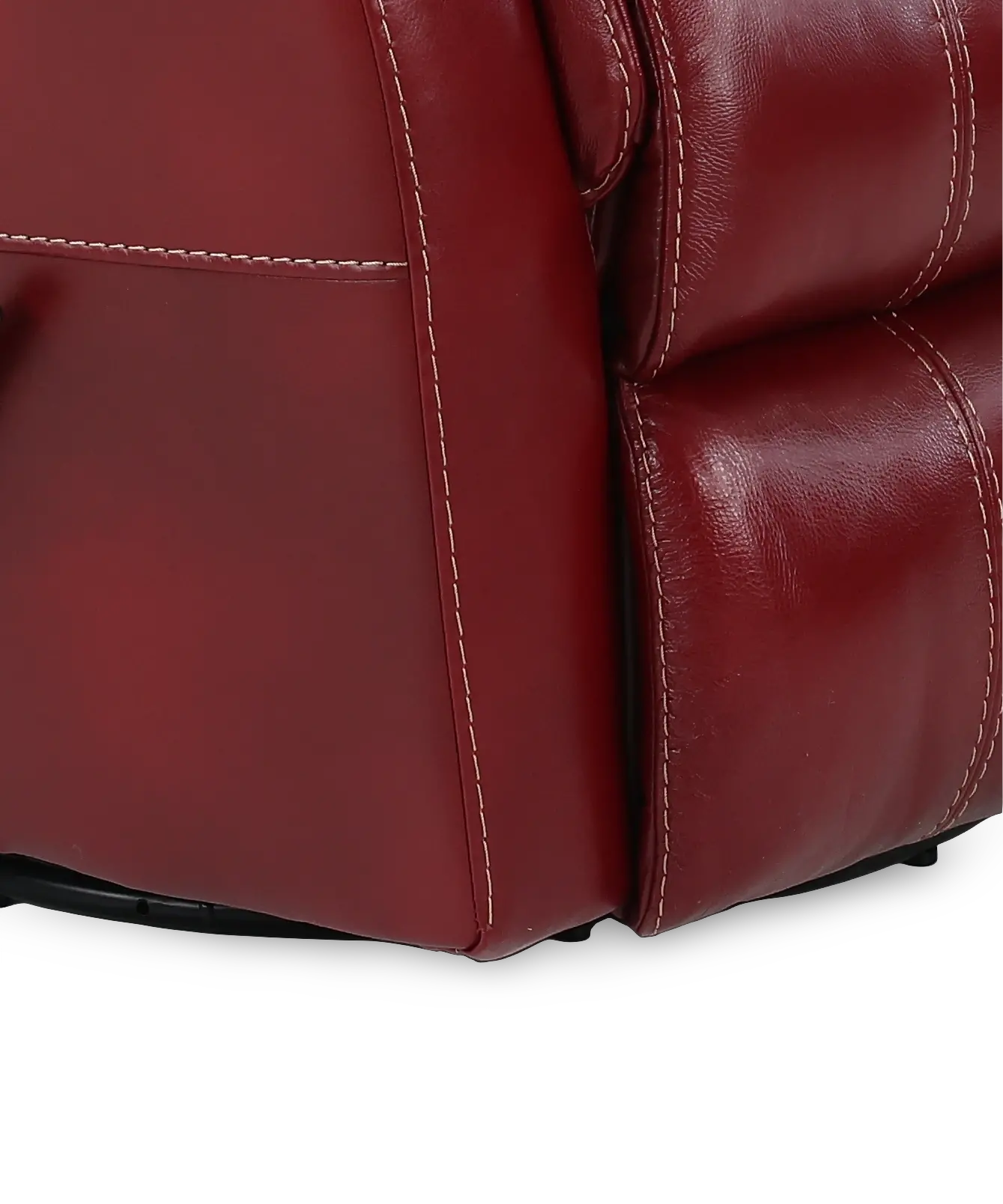 Nadi Red Leather-Match Swivel Glider Recliner-8