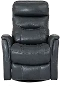 Slate Gray Leather-Match Swivel Glider Recliner
