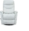 Ice White Leather-Match Swivel Glider Recliner