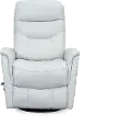 Ice White Leather-Match Swivel Glider Recliner