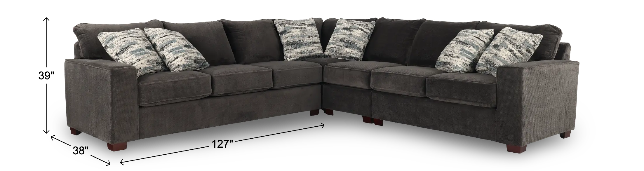 4PC/AUTUMN/STRG/OP12 Autumn Dark Gray 4-Piece Sectional with Right-Facing Loveseat-3