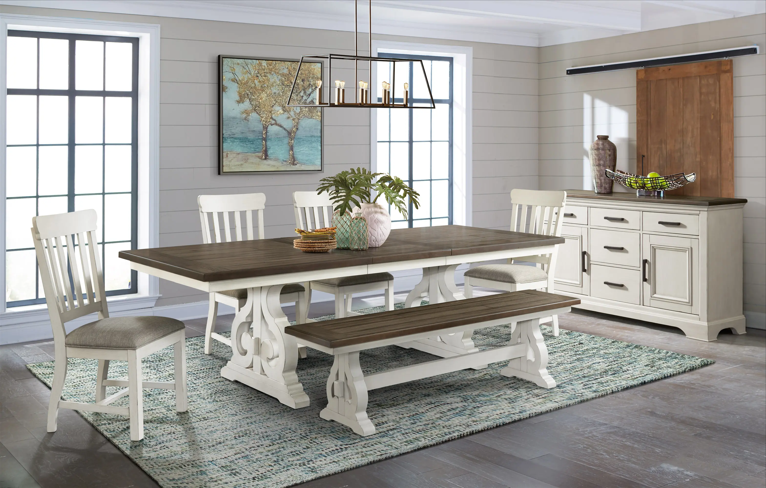 Drake White Dining Room Bench-2