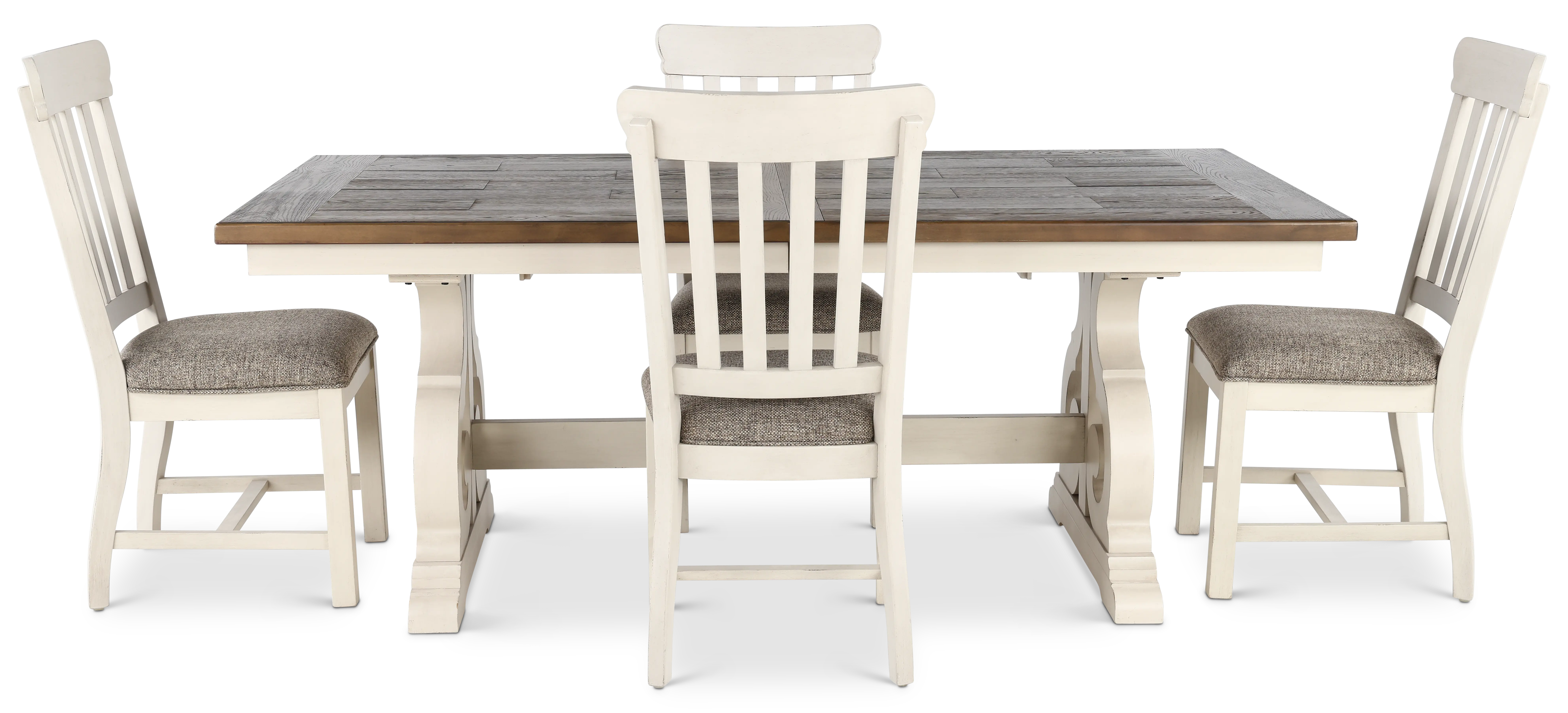 Drake White and Dark Brown Extendable 5-Piece Dining Set-4