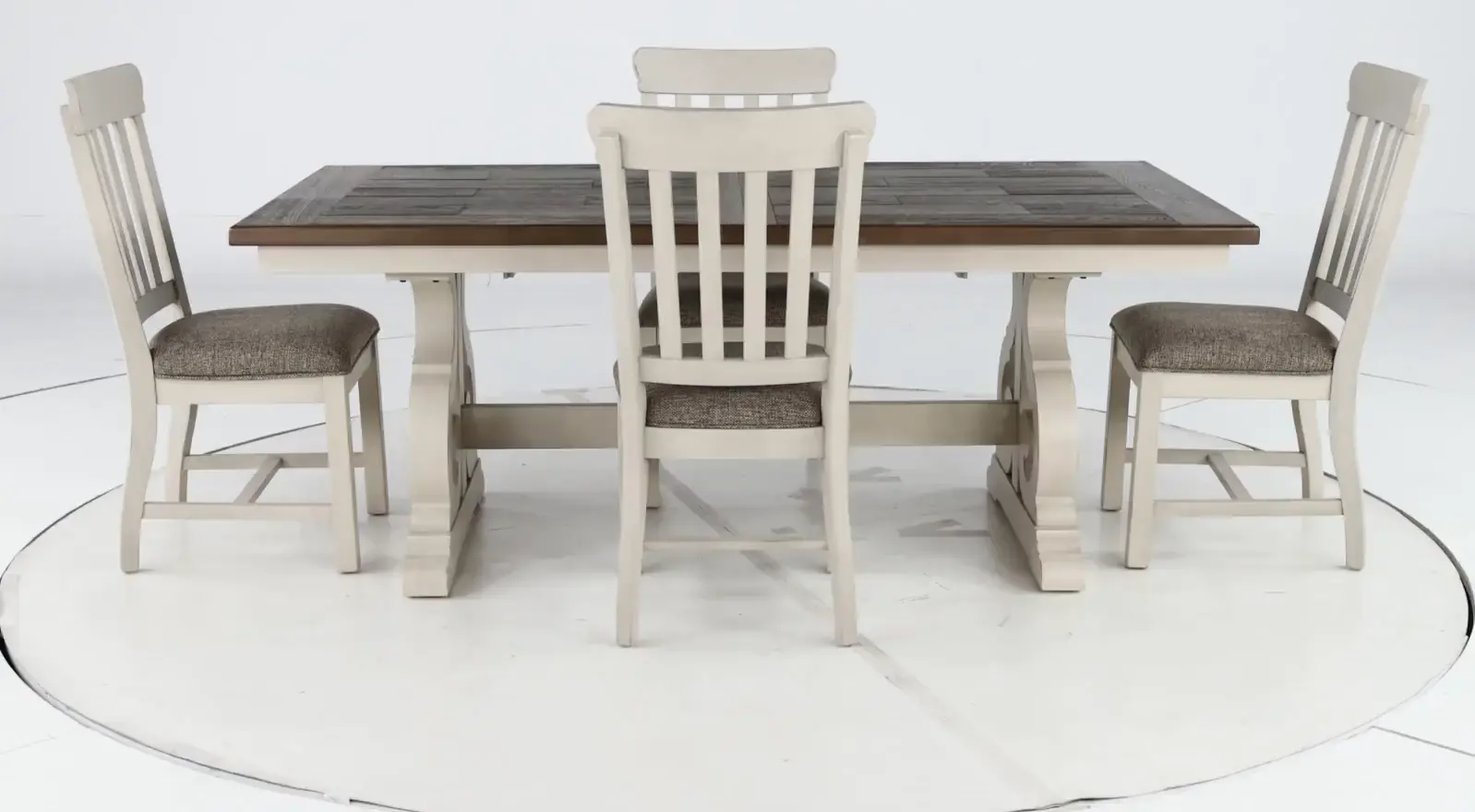 Drake White and Dark Brown Extendable 5-Piece Dining Set-8
