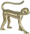 10 Inch Gold Aluminum Walking Monkey Sculpture