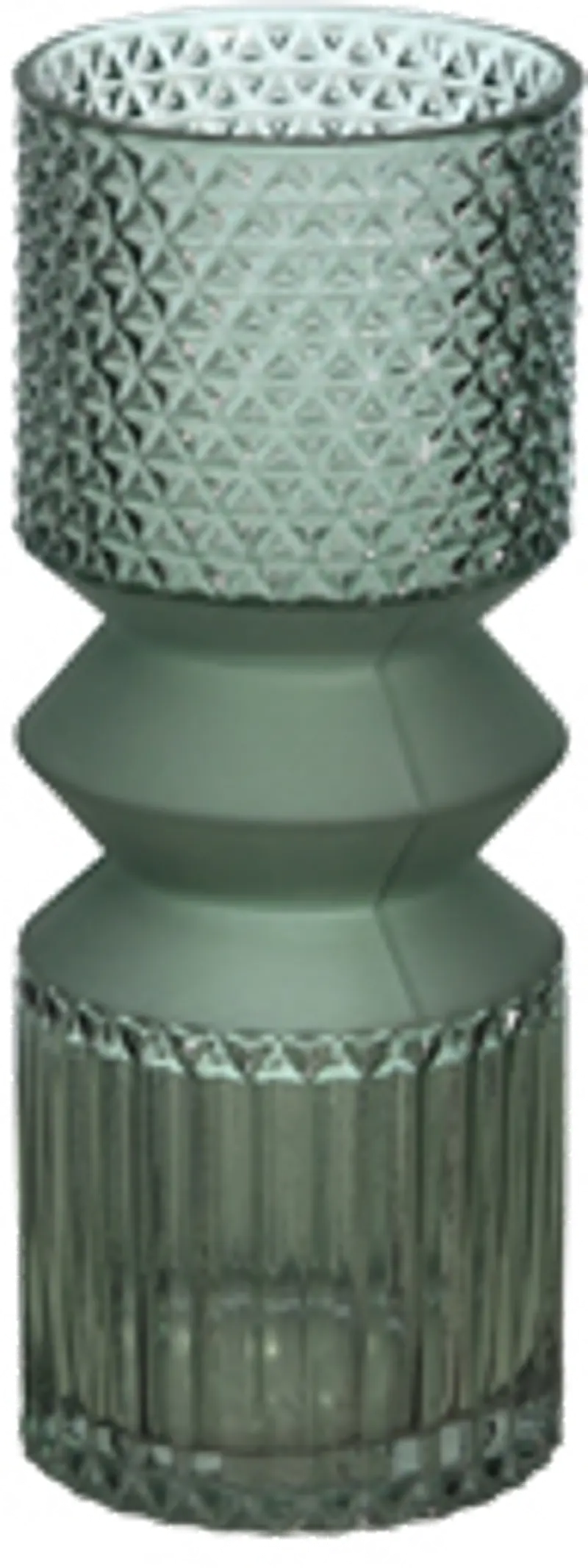 10 Inch Green Glass Mallet Vase