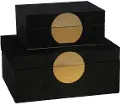 7 Inch Black and Gold Velveteen Jewelry Box