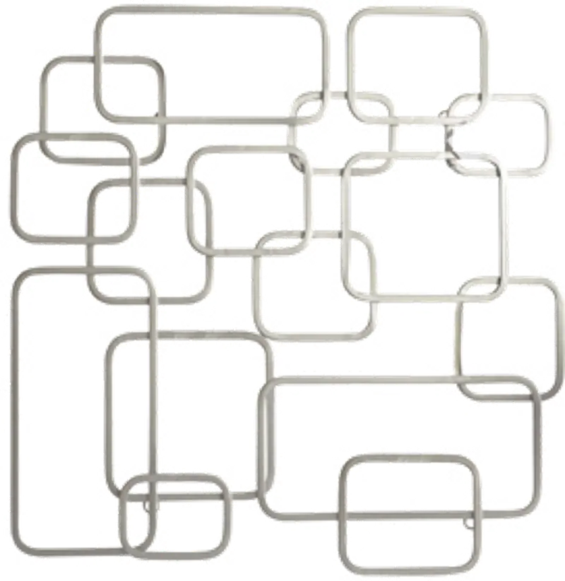 26 Inch Metal Silver Rectangular Wall Decor