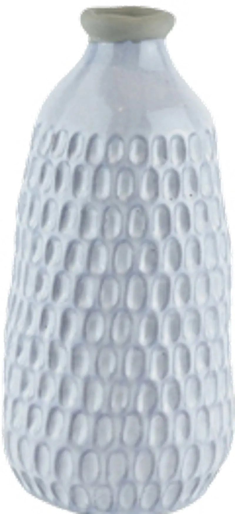 12 Inch Blue Ceramic Dimpled Vase