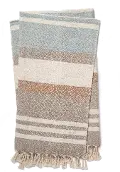 T1036/TAUPEMULTI Magnolia Home Furniture Hand Taupe and Multi Color Cotton Throw Blanket
