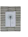 AH0226/STONEFRAME Cream and Black Patterned Stoneware Picture Frame