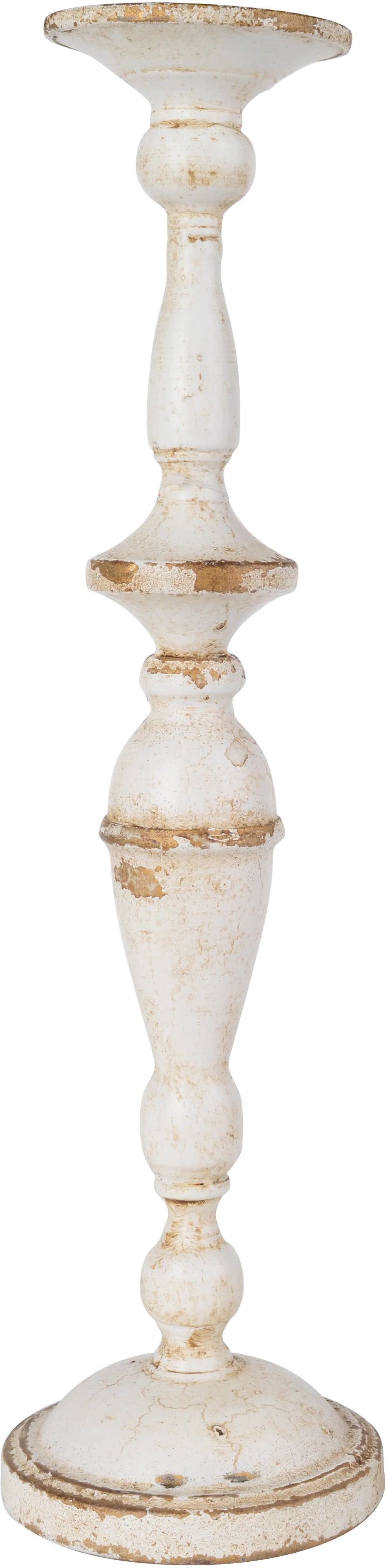 19 Distressed Cream Candle Holder-1
