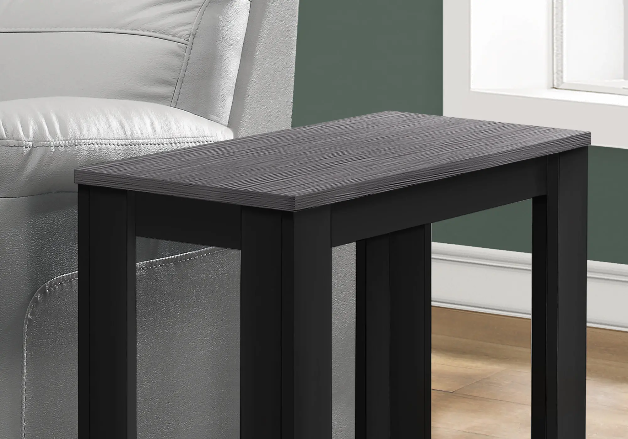 Milford Black Side Table with Gray Top-3