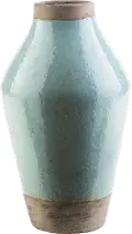 LCL600-S/SAGEVASE 14 Inch Sage Green and Dark Brown Ceramic Vase