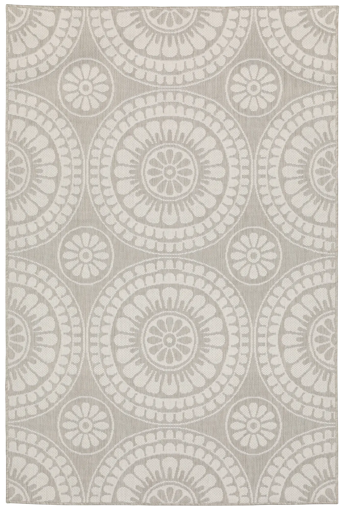 Portofino 8 x 10 Gray and Ivory Indoor-Outdoor Rug-1