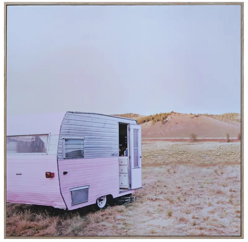 Pink Camper Canvas Wall Art