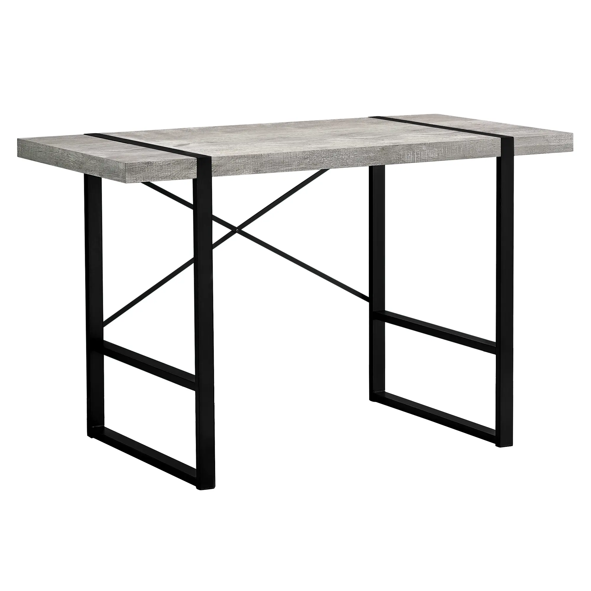 Rustic Gray and Black Computer Desk-1