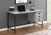 Gray and Black Metal Computer Desk