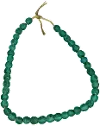 7 Inch Aqua-Green African Recycled Glass Bead Strand