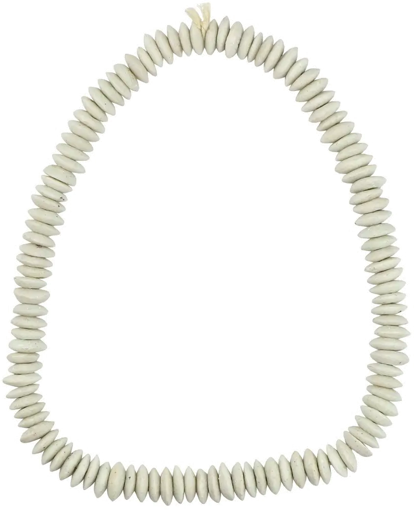 9 Inch White Ashanti Bead Strand-1